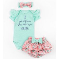 Літній комплект дитячого одягу MAMA на дівчинку 3-6-9-12-18 місяців