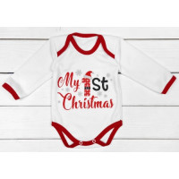 Бодік зі святковою тематикою My First Christmas білого кольору