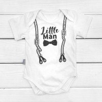 Белые летние боди с коротким рукавом для мальчика Little Man