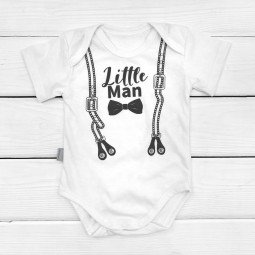 Белые летние боди с коротким рукавом для мальчика Little Man