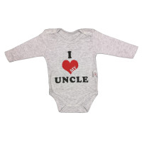 Серый боди 62 86 размеры с надписью I Love Uncle