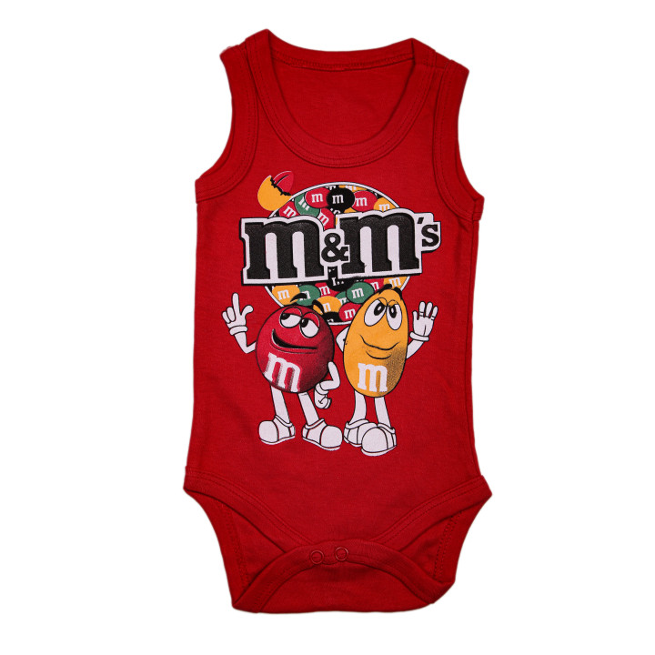 Детское боди майка Красный "M&M’s" 