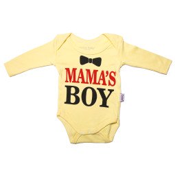 Боди Mamas`s BOY Желтый Интерлок для малышей  12-18 месяцев