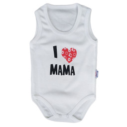 Детское боди майка 86 размреаМолочный "I love MAMA"