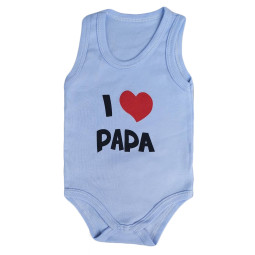 Летние боди майки 62 размер для мальчиков 1-3 месяцев Интерлок "I Love Papa"