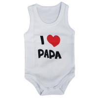 Летние боди майки 86 размера для малышей Интерлок Молочный "I Love Papa"
