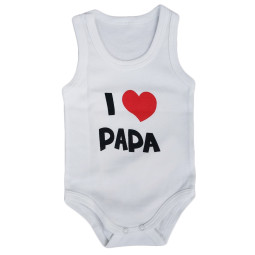 Летние боди майки 86 размера для малышей Интерлок Молочный "I Love Papa"