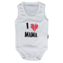 Детское боди майка 86 размреаМолочный "I love MAMA"