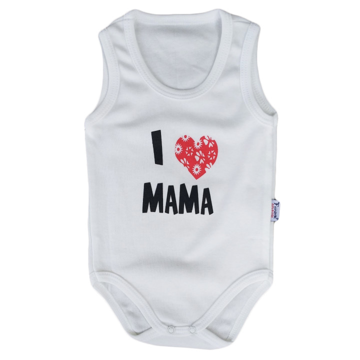 Детское боди майка Молочный "I love MAMA"