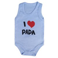 Летние боди майки 62 размер для мальчиков 1-3 месяцев Интерлок "I Love Papa"