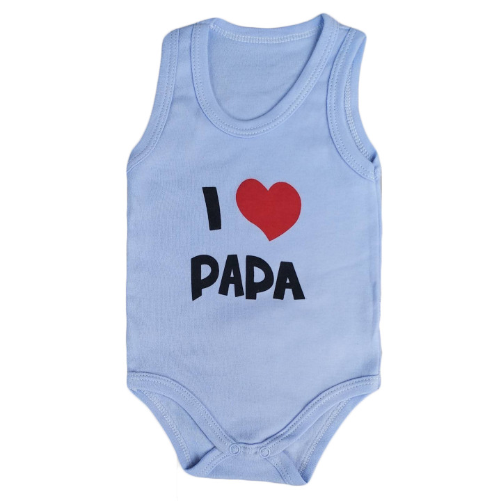 Літні боді майки 62 розмір для хлопчиків 1-3 місяців Інтерлок "I Love Papa"