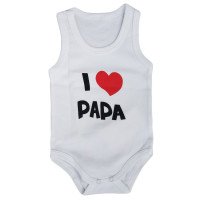 Летние боди майки 86 размера для малышей Интерлок Молочный "I Love Papa"