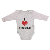 Серый боди 62 86 размеры с надписью I Love Uncle