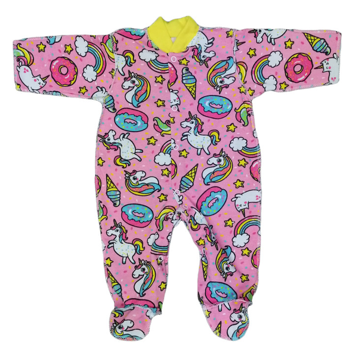 Теплый человечек Единорог 56 размер на новорожденную девочку
