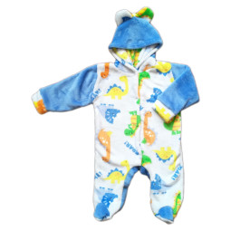 Теплый (велсофт) детский комбинезон 68 размера Дино