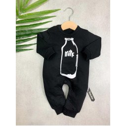 Черный человечек Murat Baby Milk 68 размеры Двунитка для малышей