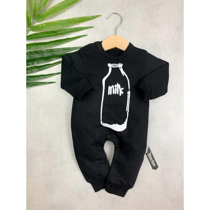 Черный человечек Murat Baby Milk 68 размеры Двунитка для малышей
