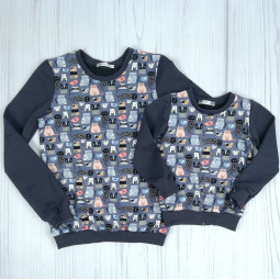 Свитшоты в стиле family look "Котики" Размеры: M и  детские 98