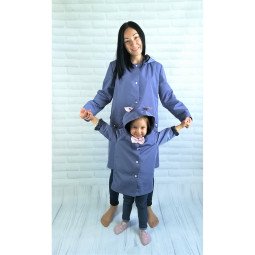 Плащи Family look "Котики": взрослый 350, детский 200. 550 за 2!