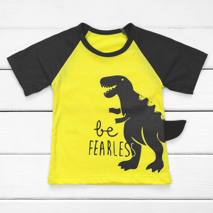 Футболка Дино Fearless 128 размер Желтая на мальчика
