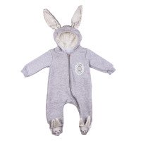Детский серый комбинезон Murat Baby Зайчик 80 р. Трехнитка  9-12 месяцев