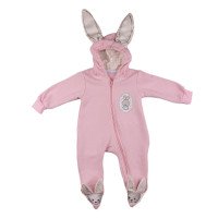 Розовый комбинезон на девочку 3 месяца Murat Baby Зайчик 62 р. Трехнитка