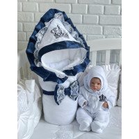Зимовий комплект (конверт, комбінезон, шапочка) на виписку з пологового будинку для новонароджених хлопчиків