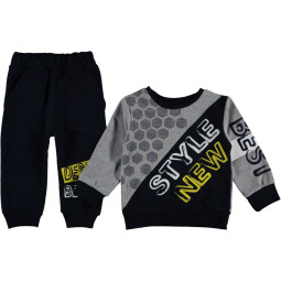 Костюм на мальчика 3-4 года Серо-черный Двунитка 104 размер