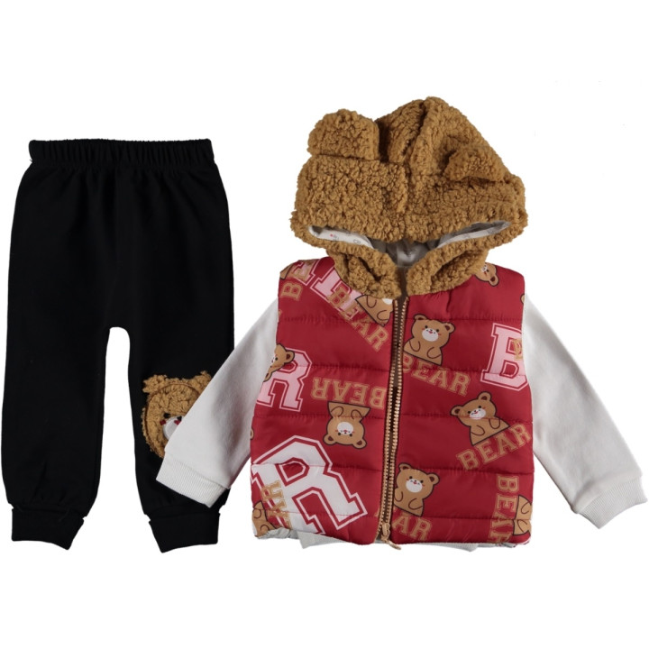 Комплект (жилетка + кофта + штаны) Babyhi Bear Красный 80 размер для детей 12-18 месяцев