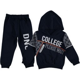 Комплект (худи + штаны) College Черный Двунитка 98 размер на мальчика 3-4 года