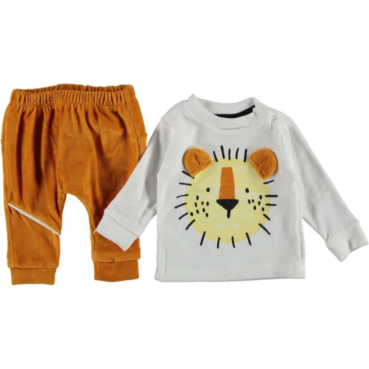 Велюровий костюм Miniworld Lion Молочно-коричневий для малюків 6-9 місяців 74 розмір