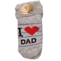 Теплые носки I love Dad для новорожденных