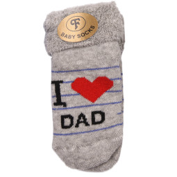 Теплые носки I love Dad для новорожденных