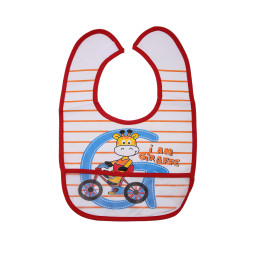 Непромокаемый слюнявчик Babytone Жираф из ПВХ с карманом