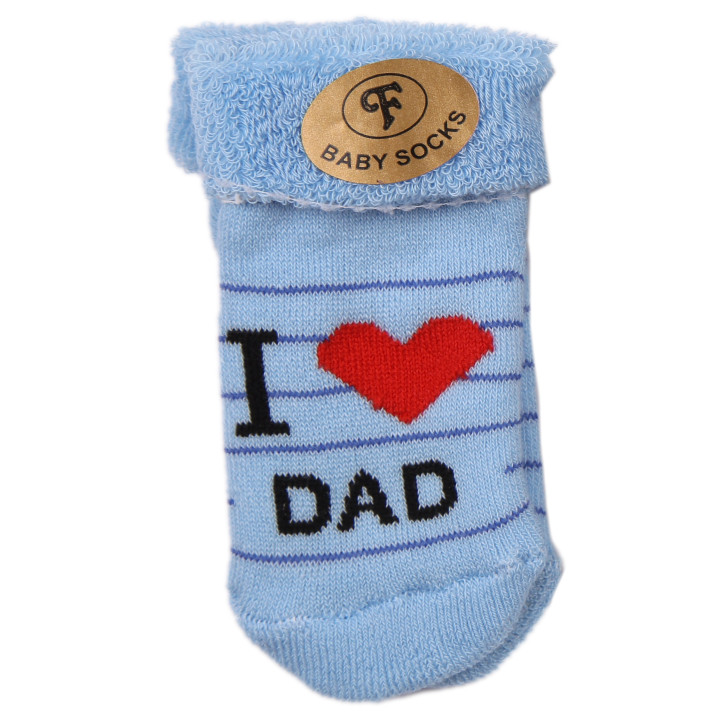Махрові шкарпетки I love Dad для новонародженого хлопчиків I love Dad