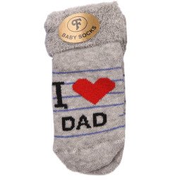 Теплые носки I love Dad для новорожденных