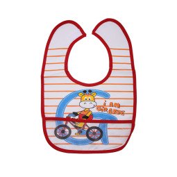 Непромокаемый слюнявчик Babytone Жираф из ПВХ с карманом