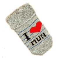 Махровые серые носочки I love MUM для новорожденных