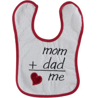 Детский слюнявчик на липучке непромокаемый Babytone MOM + DAD = Love ME