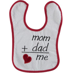 Детский слюнявчик на липучке непромокаемый Babytone MOM + DAD = Love ME