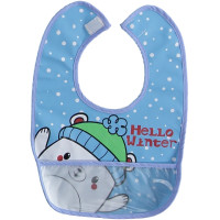 Непромокальний слюнявчик дитячий Babytone Hello Winter із кишенею 