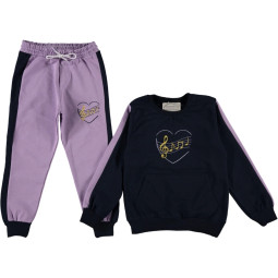 Тонкий костюм (кофта + штаны) CIKSJUNIOR 122 р. Черно-фиолетовый на девочку 7 лет