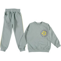 Весенний костюм (кофта + штаны) 110 р. Бирюзовый на девочку 4-5 лет