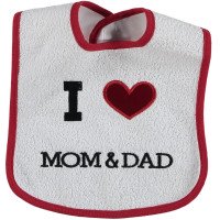Дитячий слинявчик непромокальний Babytone I love MOM & DAD