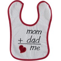 Дитячий слинявчик на липучці непромокальний Babytone MOM + DAD = Love ME