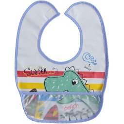 Непромокаемый слюнявчик с карманом детский Babytone Дино
