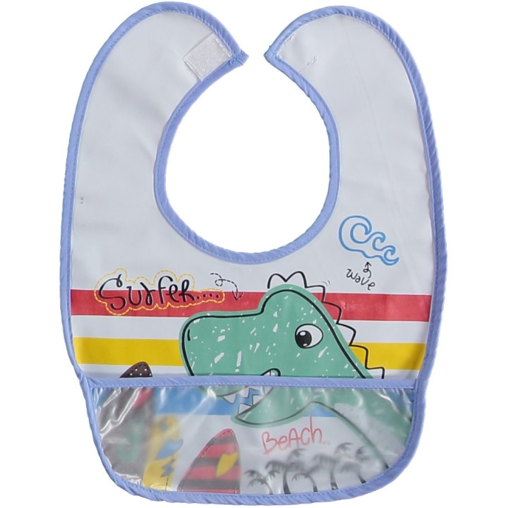 Непромокаемый слюнявчик с карманом детский Babytone Дино