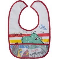 Дитячий непромокальний слюнявчик Babytone Діно із кишенею