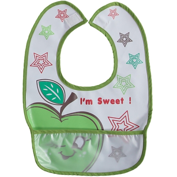 Непромокаемый слюнявчик на липучке с карманом для детей Babytone Sweet