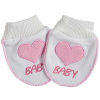 Молочно-розовые царапки Dodo Baby для новорожденной девочке